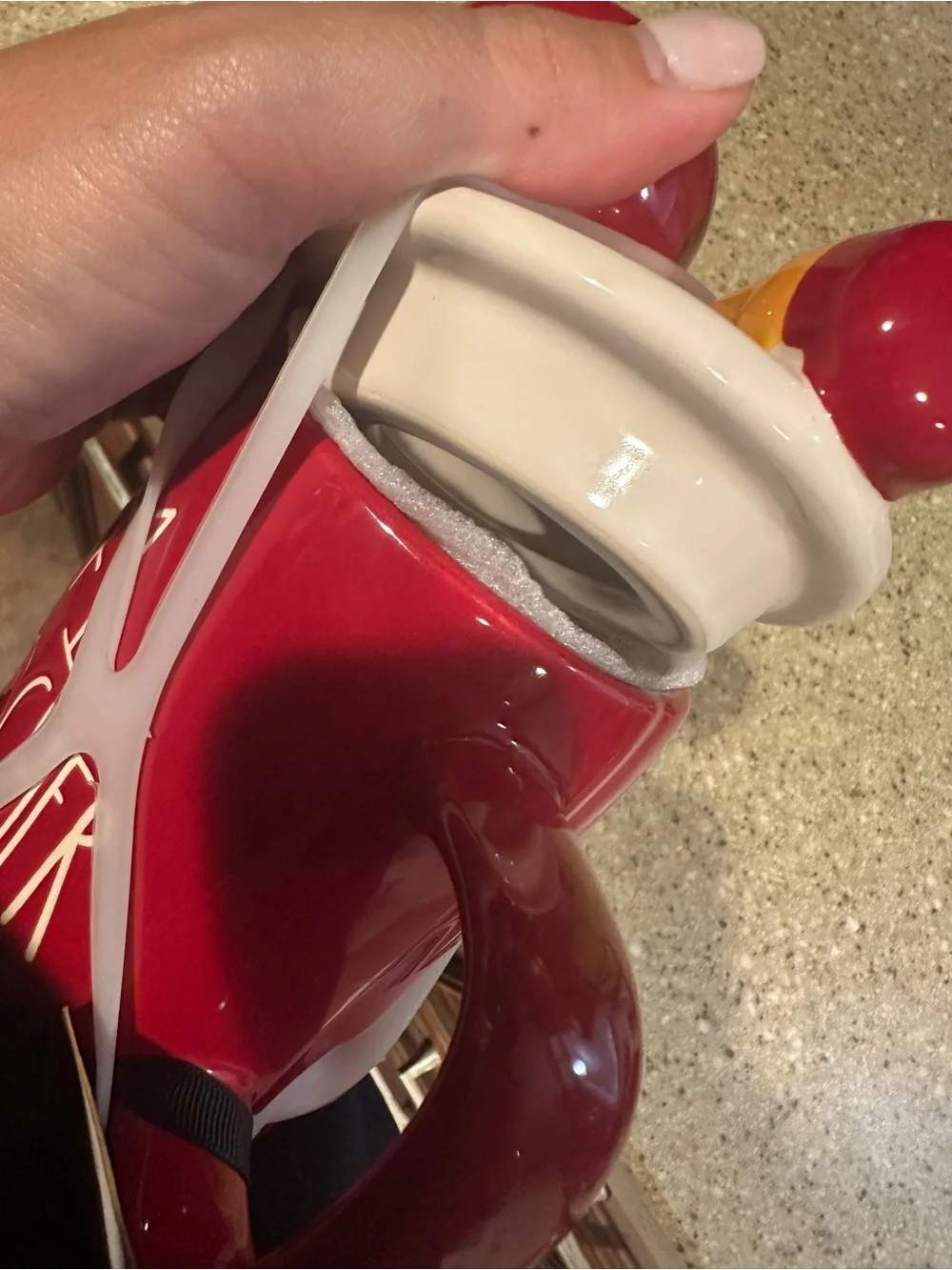 Rae Dunn Red #1 Teacher Ceramic Mug with Apple Lid